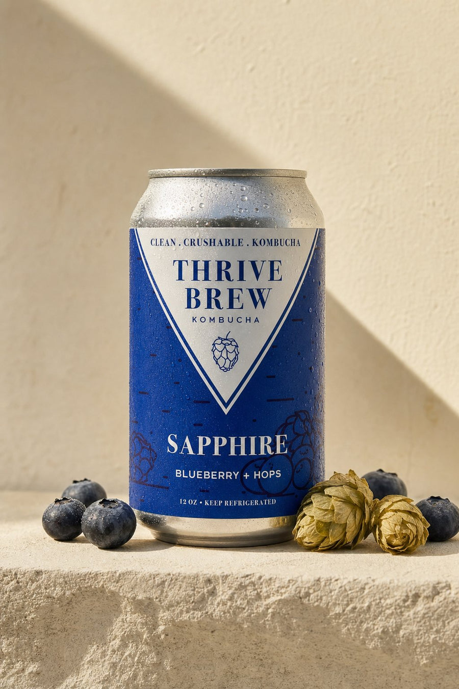 Thrive Brew Sapphire kombucha single 12 oz can